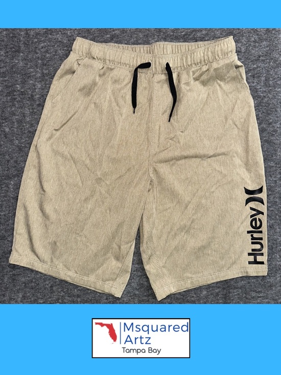 Hurley Other - Hurley Boys Khaki Hybrid Shorts Size 14/16 Performance Stretch Drawstring